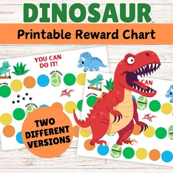 Dinosaur Reward Chart for Toddlers & Kids | Reusable Behavior & Chore Chart | Potty Training Incentive Chart with Stickers/Magnets | Daily Routine & Responsibility Tracker for Boys & Girls