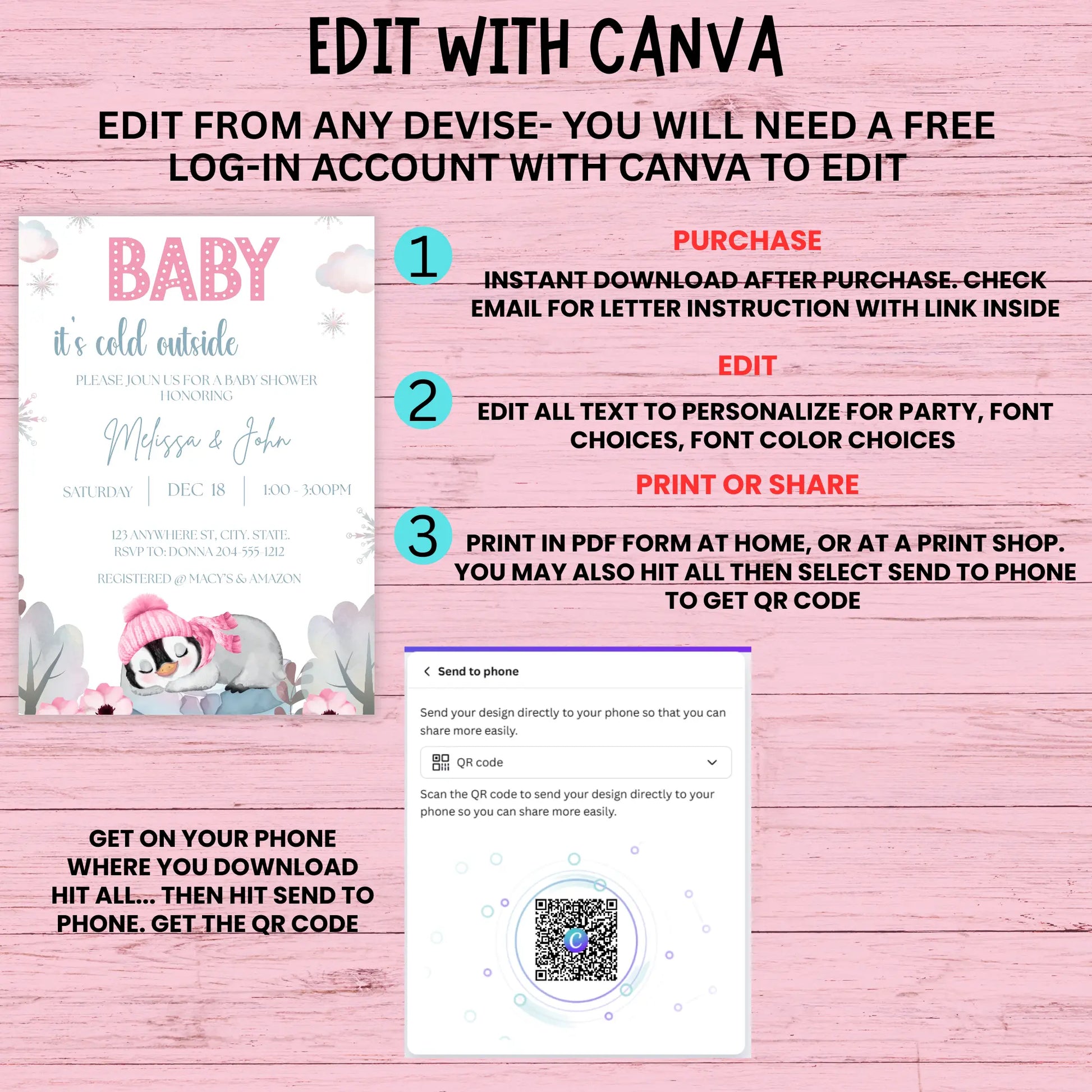 Christmas Baby Shower | Let It Snow | Little Snowflake