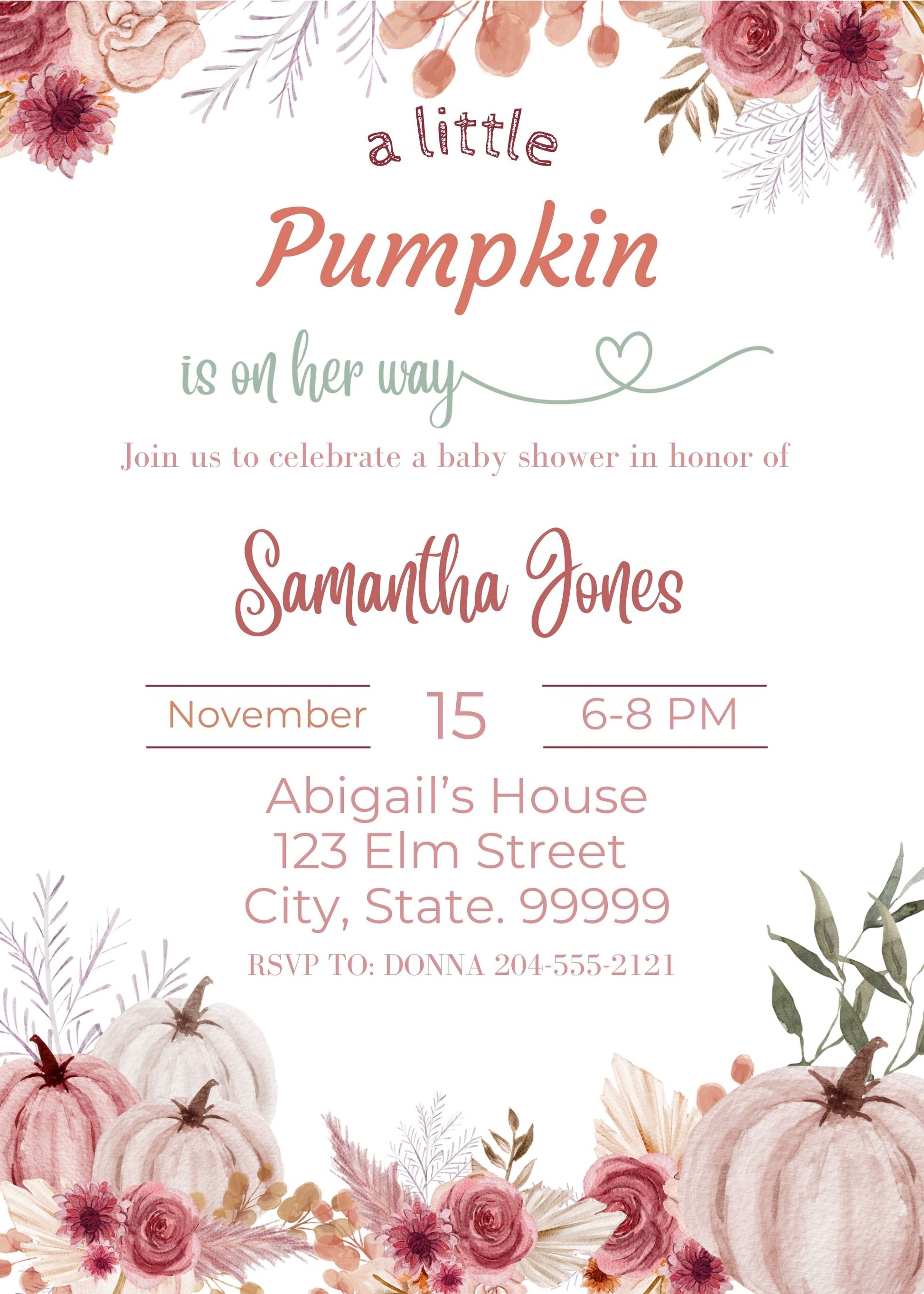 fall pumpkin theme baby shower 