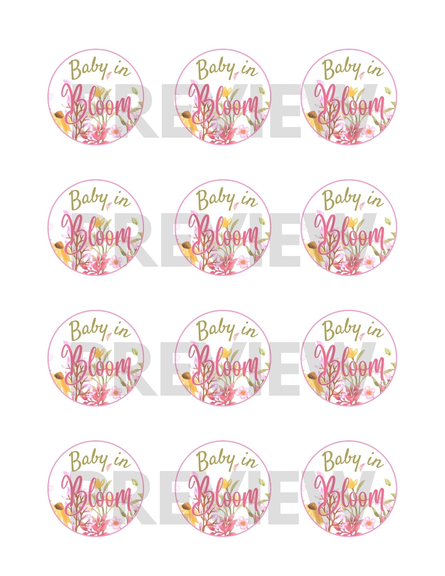 wildflower cupcake toppers printable 