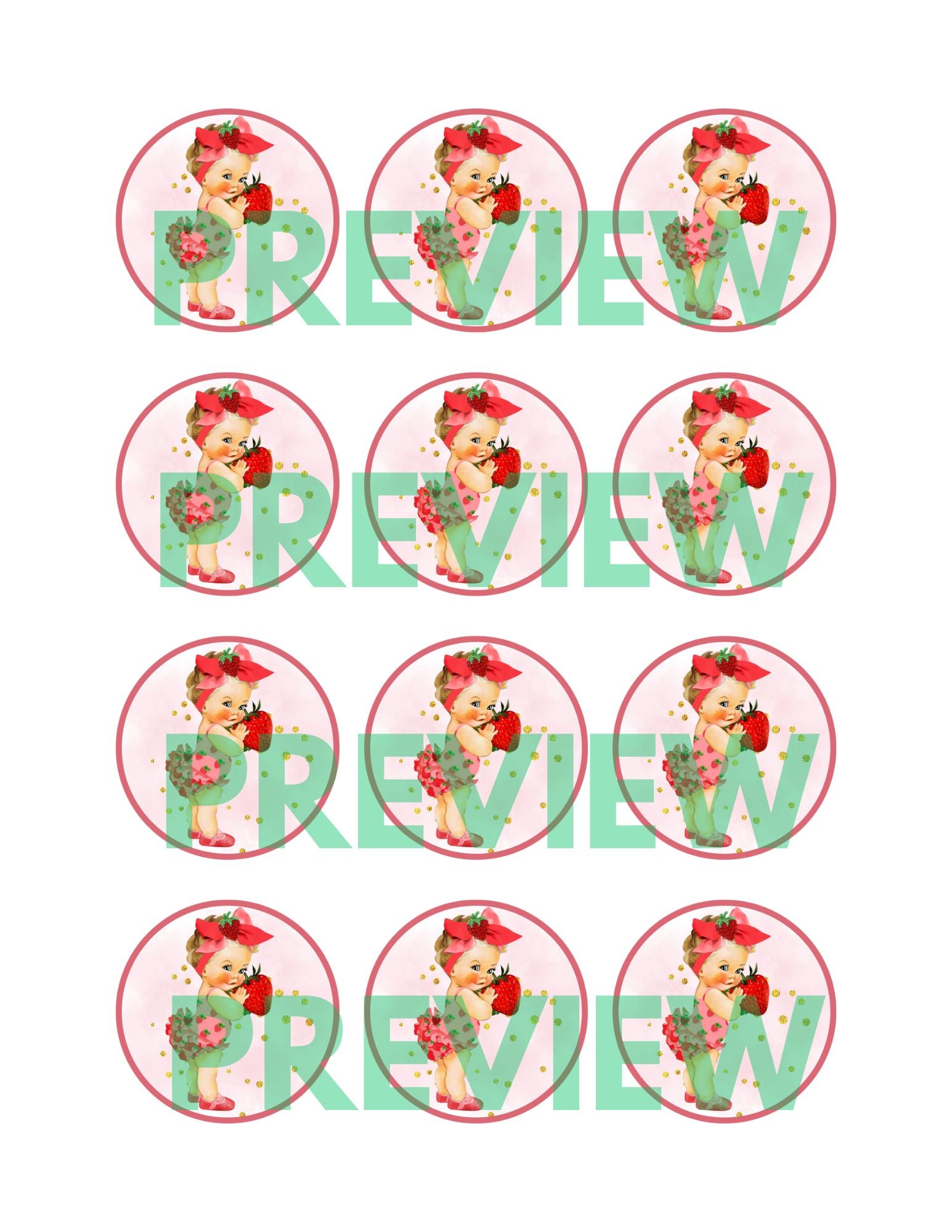 strawberry baby shower cupcake ideas 