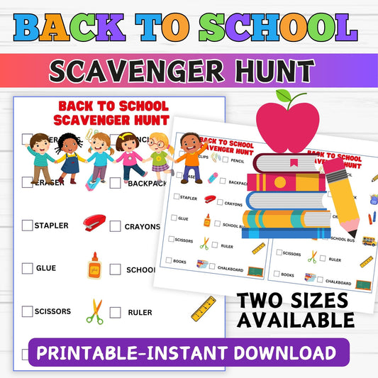 Back to School Scavenger Hunt - Back to School Game