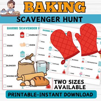 Baking Scavenger Hunt for Kids - Printable Baking Theme Scavenger Hunt 