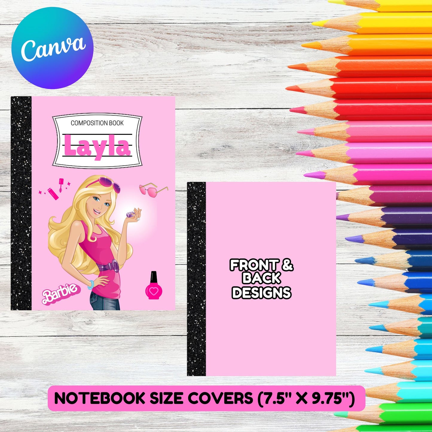 cute barbie school notebook cover 