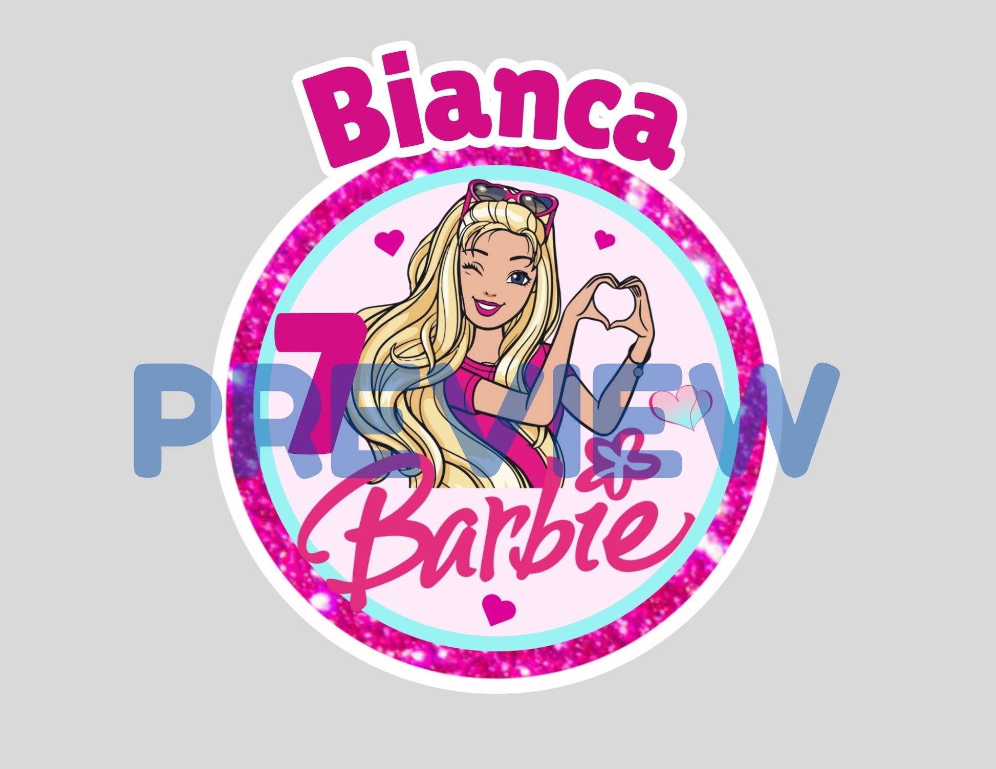 personalized custom barbie cake topper 