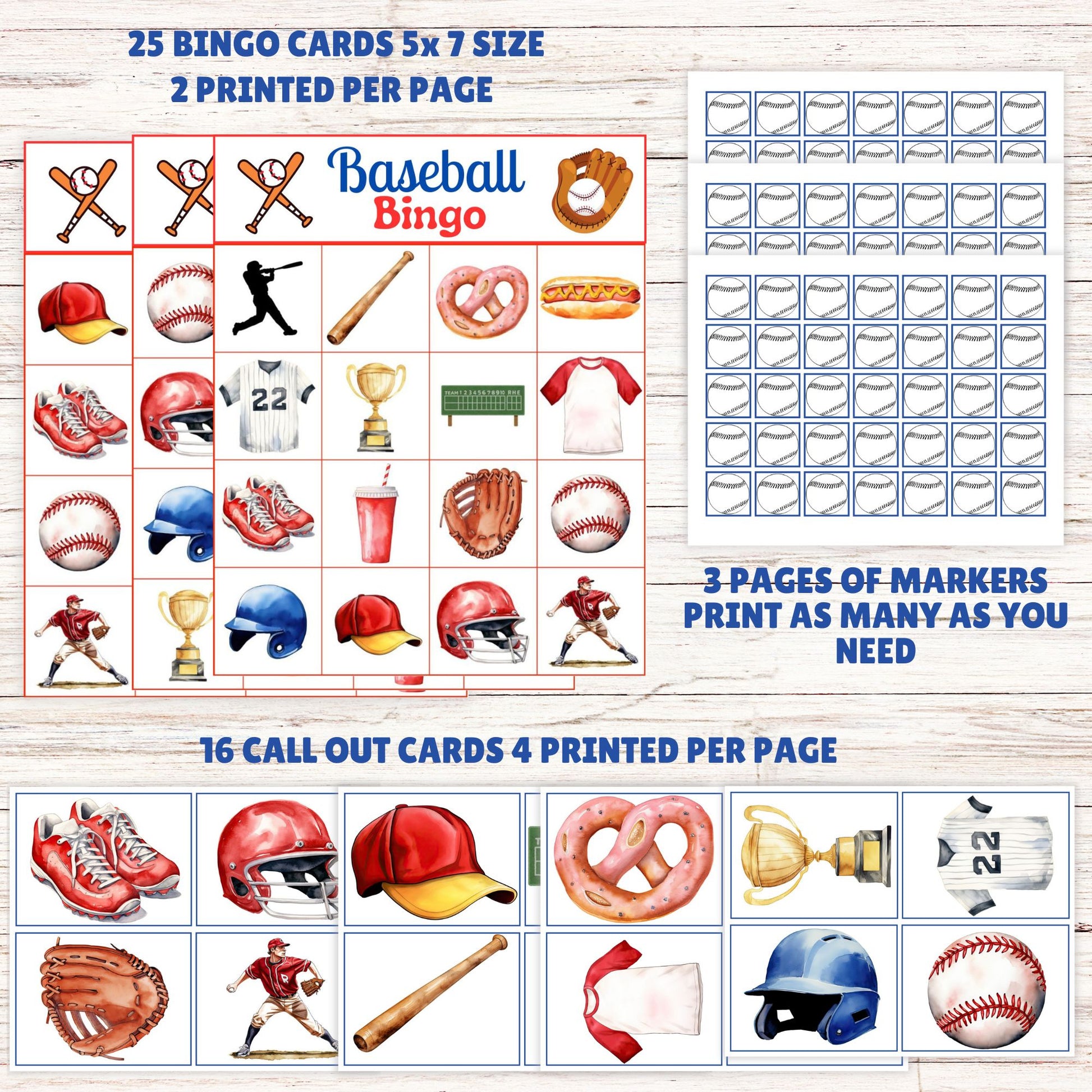 baseball game bingo printable 