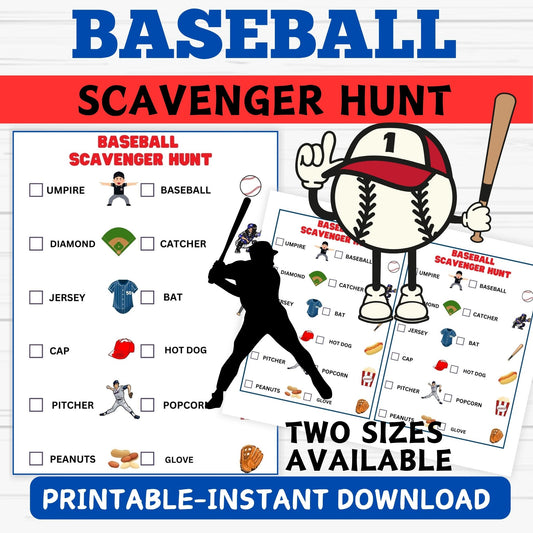 Baseball Scavenger Hunt for Kids- Baseball Online Games Printable