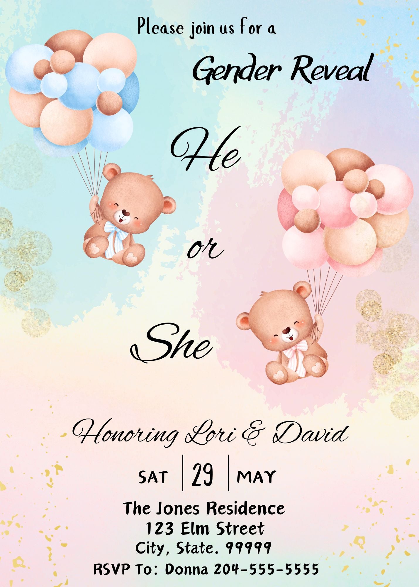 gender reveal invitation online