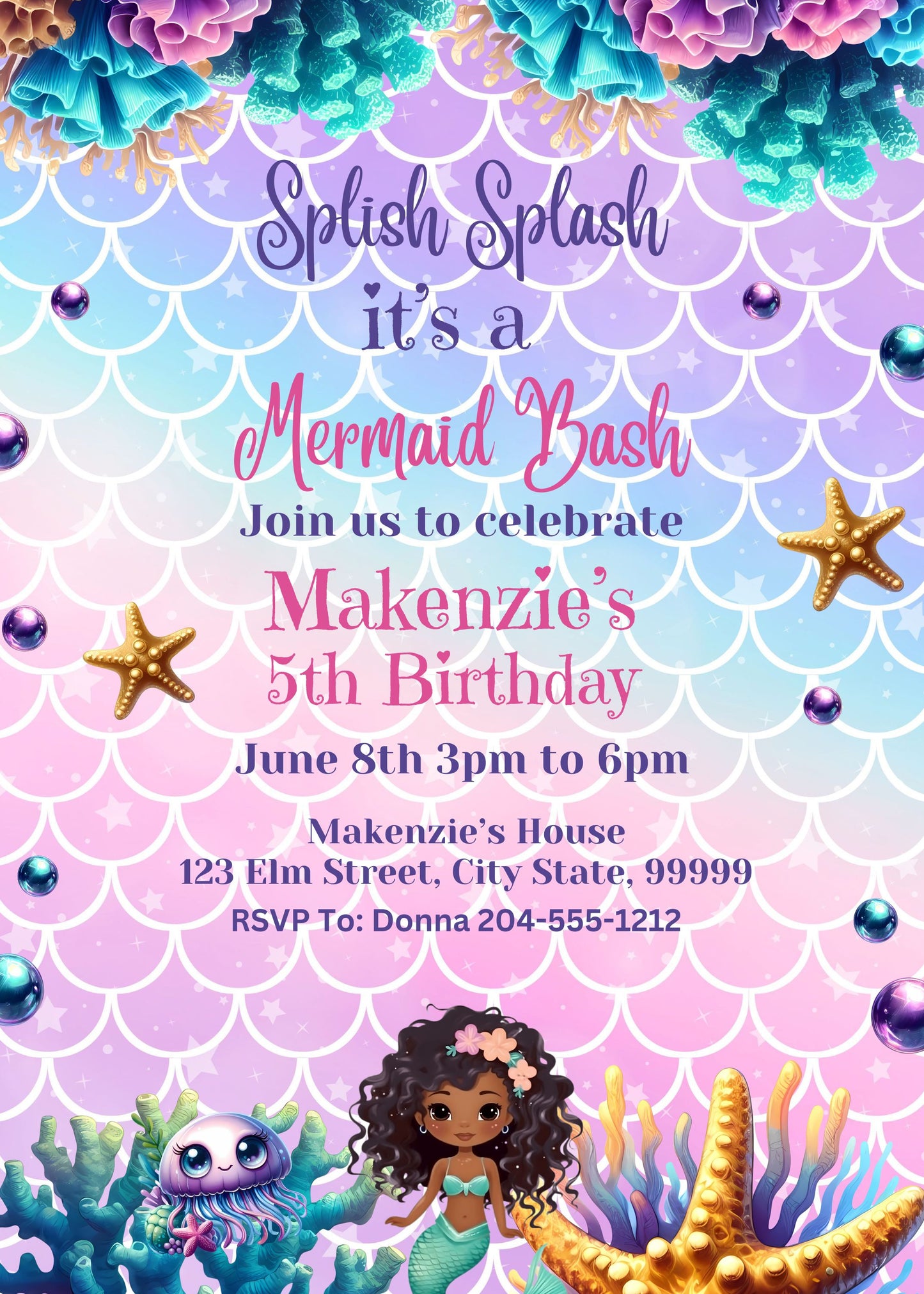 black mermaid birthday party