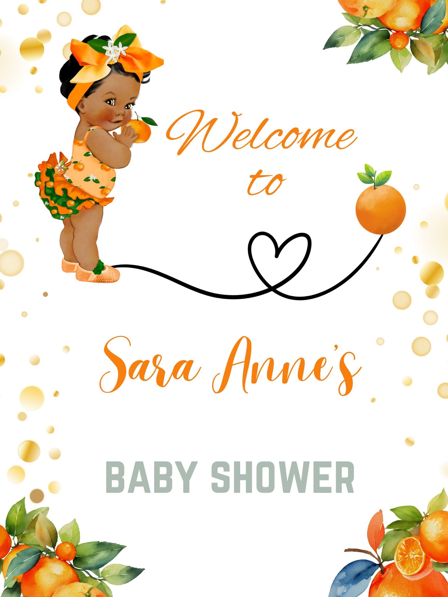 african american little cutie baby shower