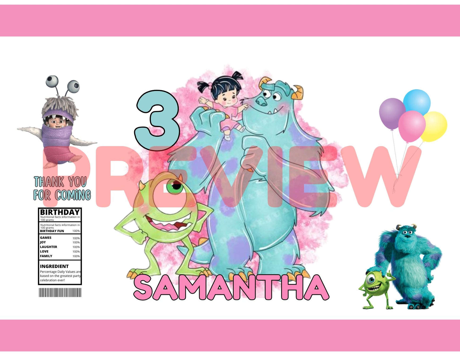 boo monsters ink printable chip bags 