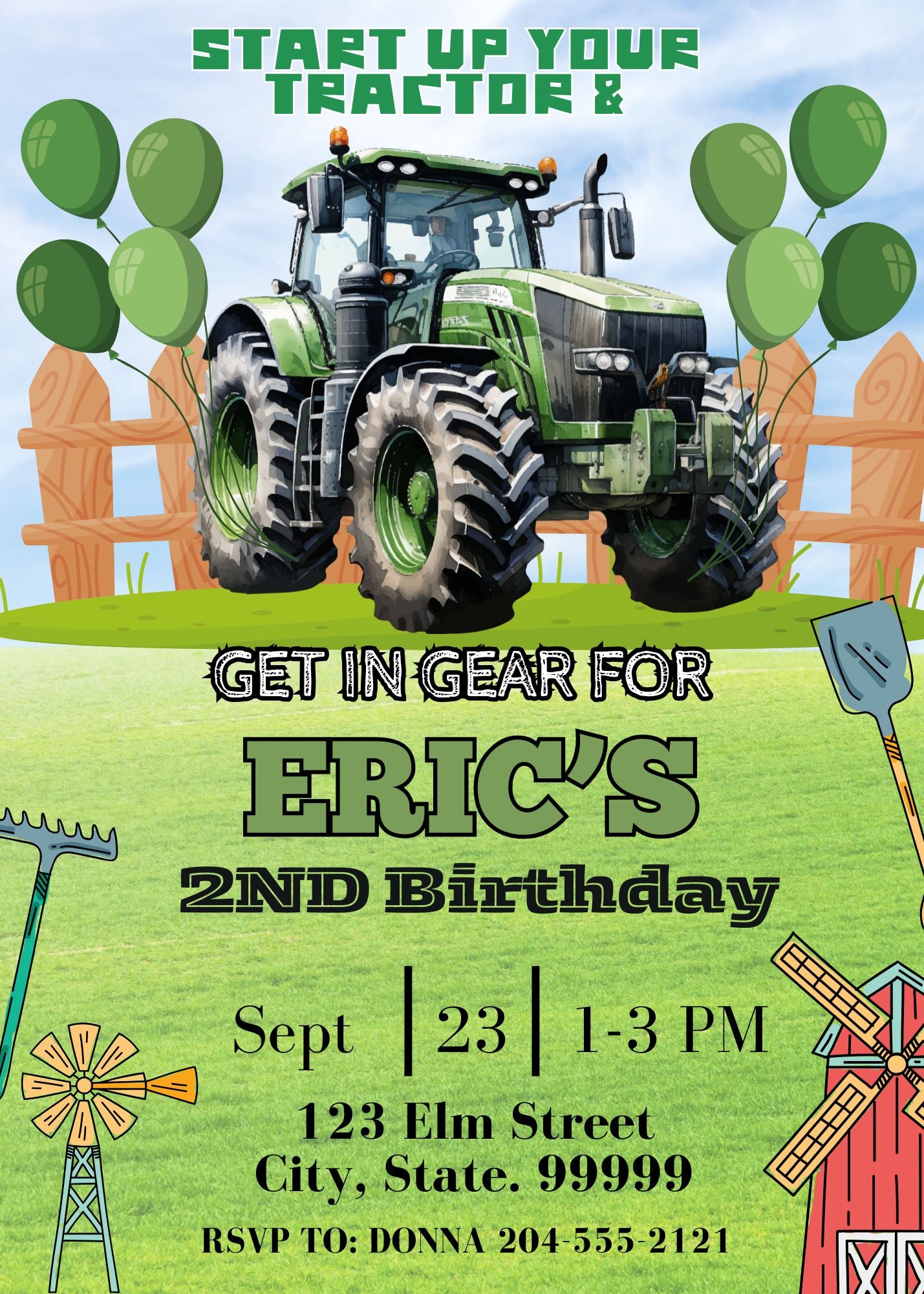 tractor theme birthday 