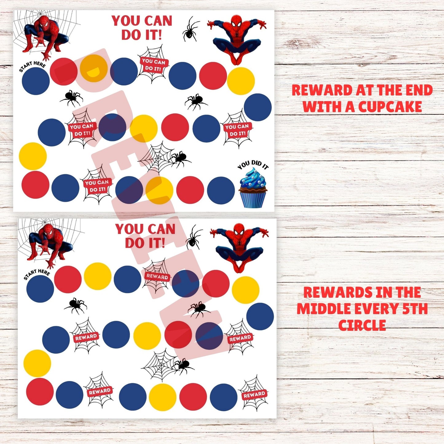 spiderman printable positive charts   