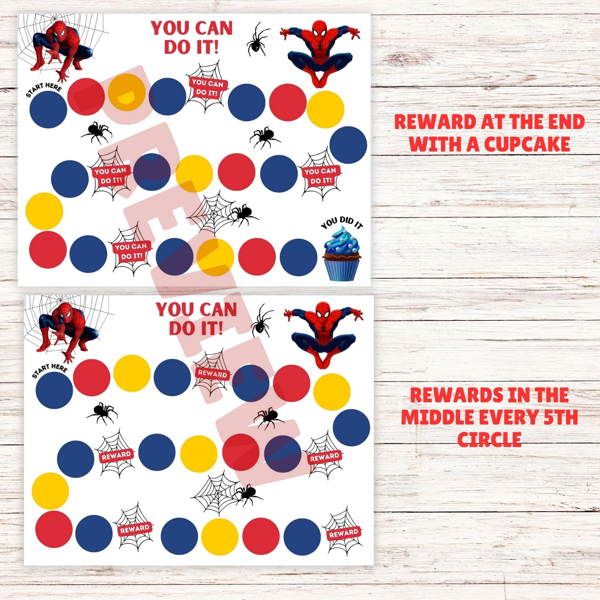 spiderman printable positive charts   