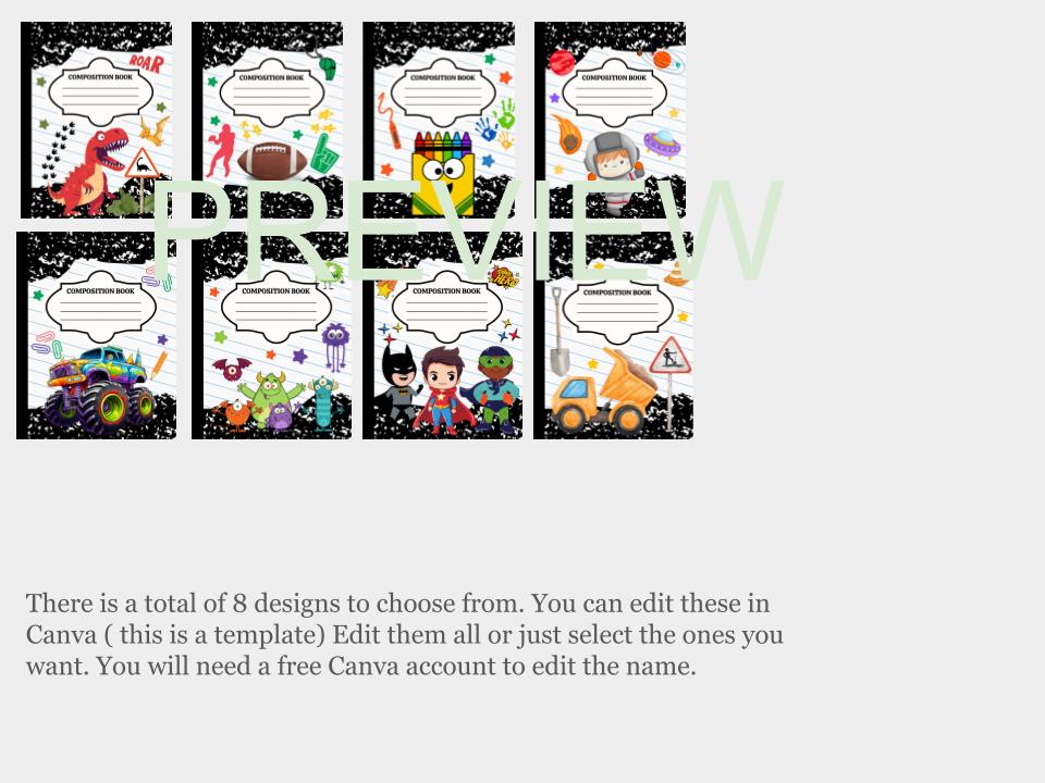 boys notebook cover templates 