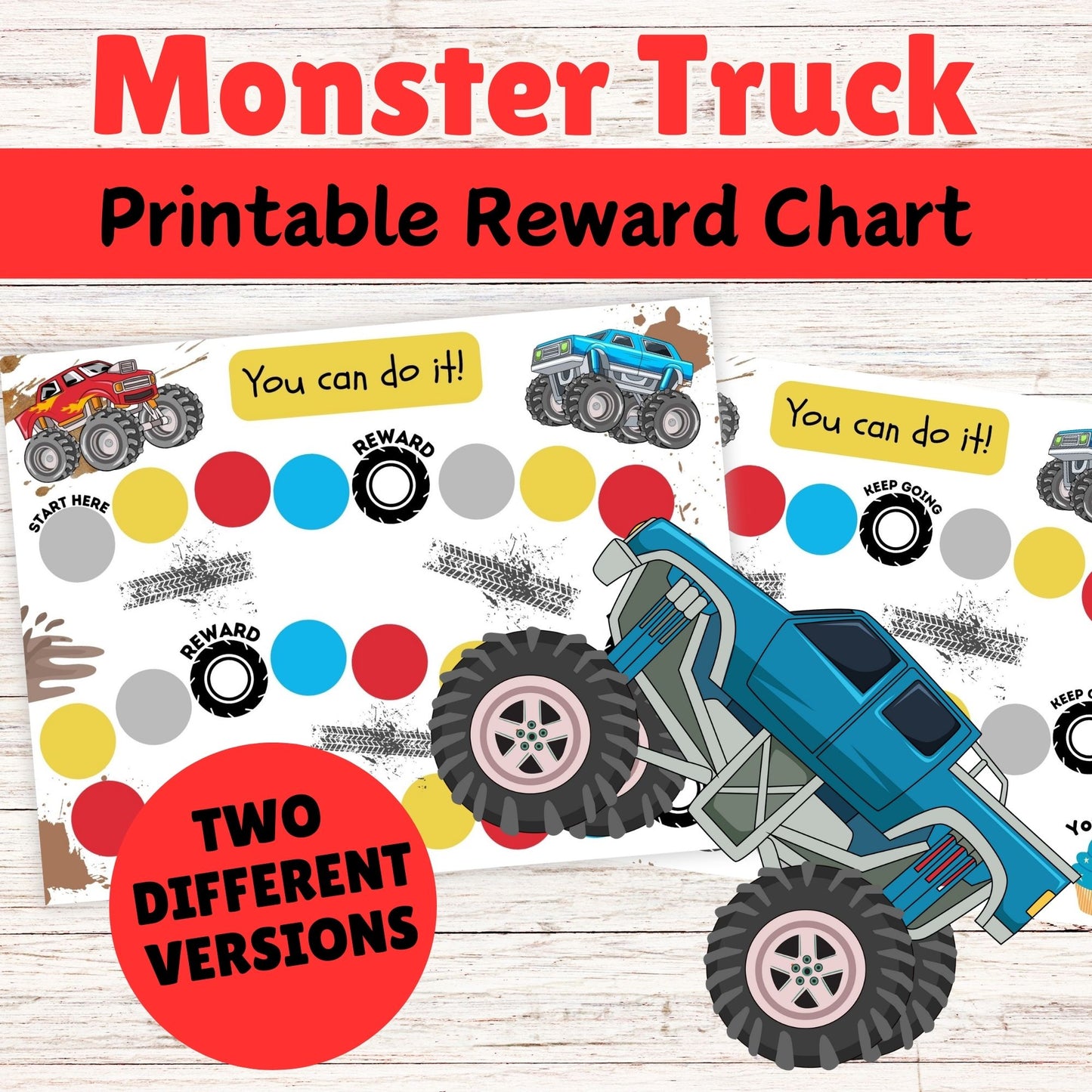 Monster Truck Printable Reward Chart - Boys Monster Truck Reward Chart 