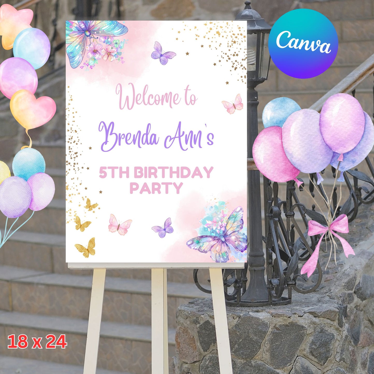 butterfly-birthday-party-welcome-poster-sign-template-printable-butt-girly-girl-tutus for Free Printable Butterfly Birthday Banner Butterfly Birthday Party Welcome Poster Sign Template - Printable Butt – Girly Girl Tutus for Free Printable Butterfly Birthday Banner