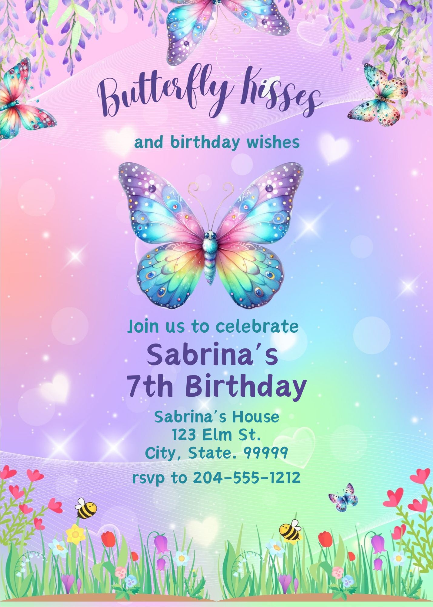 butterfly birthday invitation