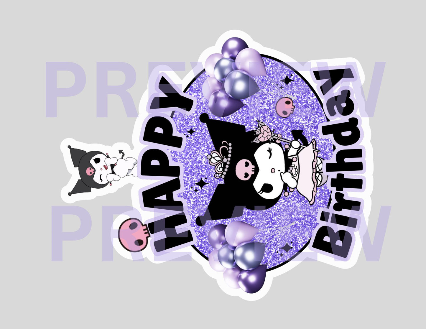 kuromi princess cake topper 