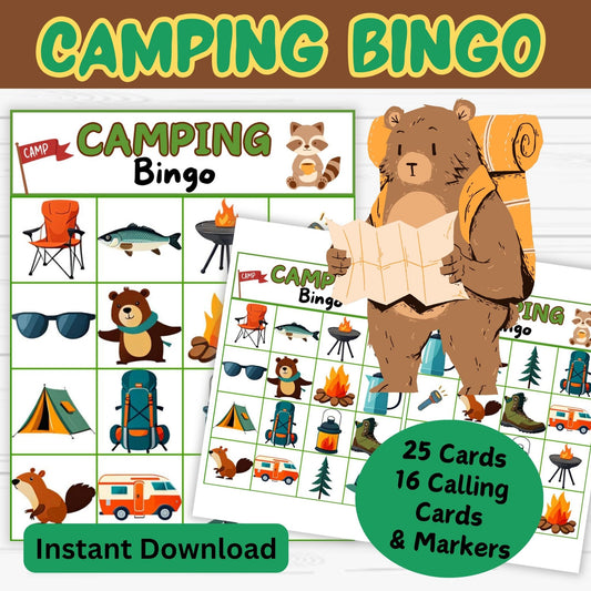 Camping Bingo - Camping Games for Family Printable