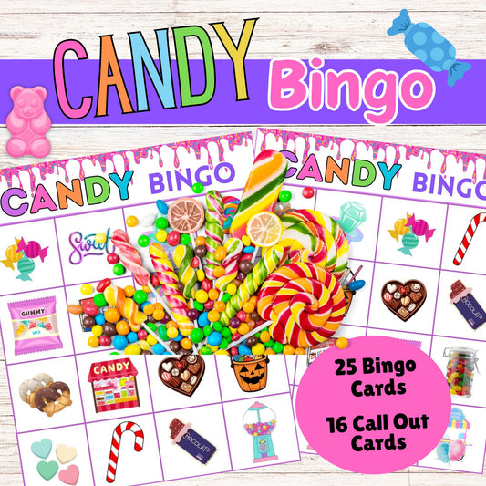 Candy Bingo - Printable Candy Bingo Game - Instant Download