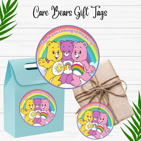 Care Bears Gift Tags - Care Bears Party Favor Stickers - Instant Download 