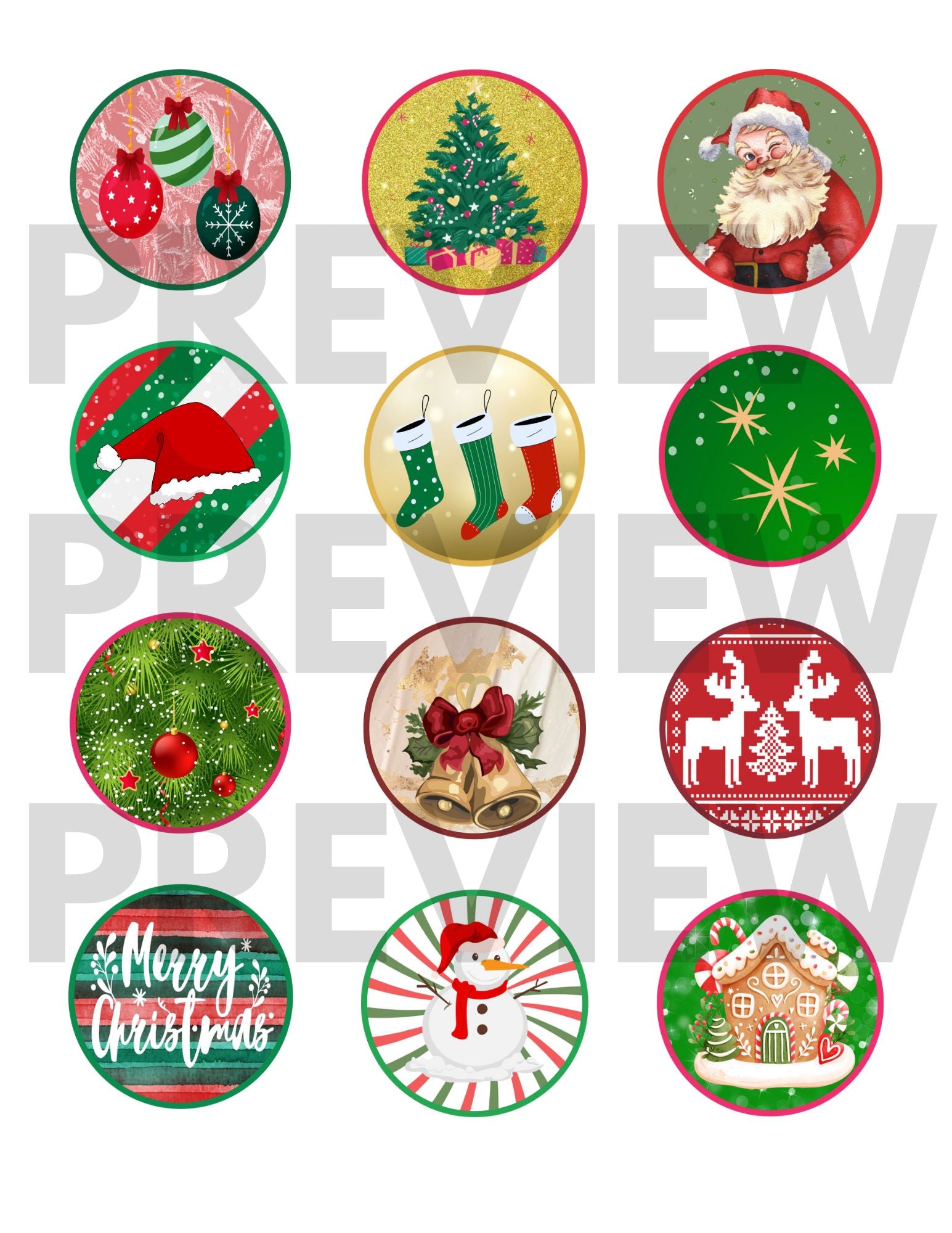 christmas cupcake toppers