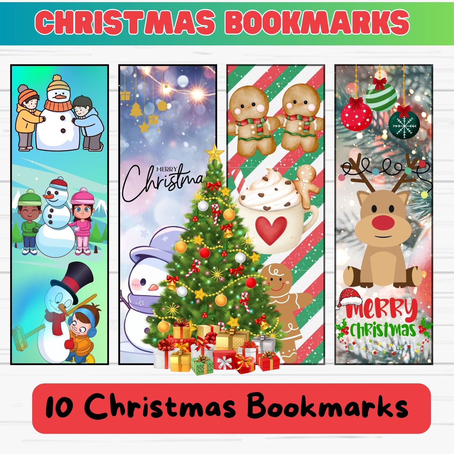 Christmas Bookmarks for Kids - Printable Christmas Bookmarks