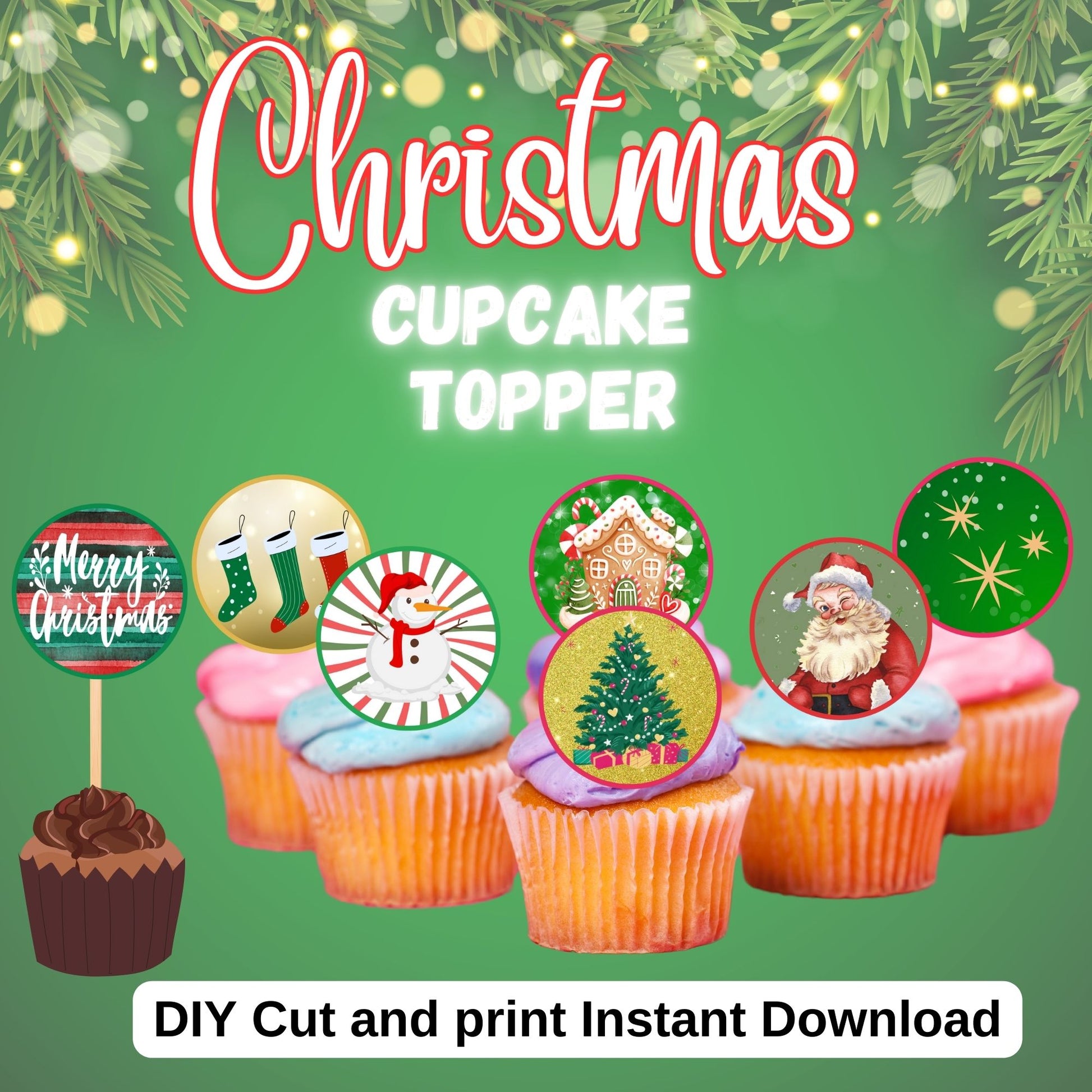 Christmas Cupcake Toppers - Printable Cupcake Toppers 