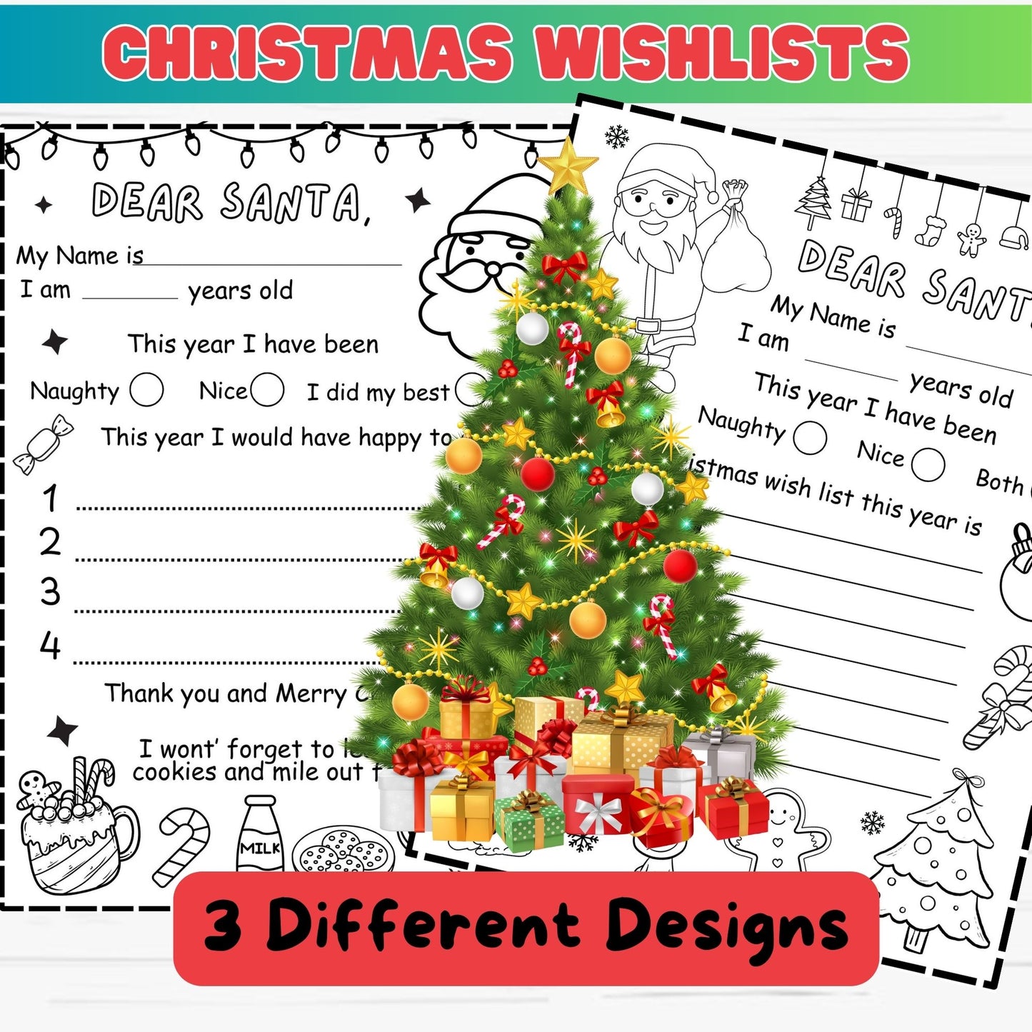 Christmas Santa Wish List for Kids - Santa Letter Printable