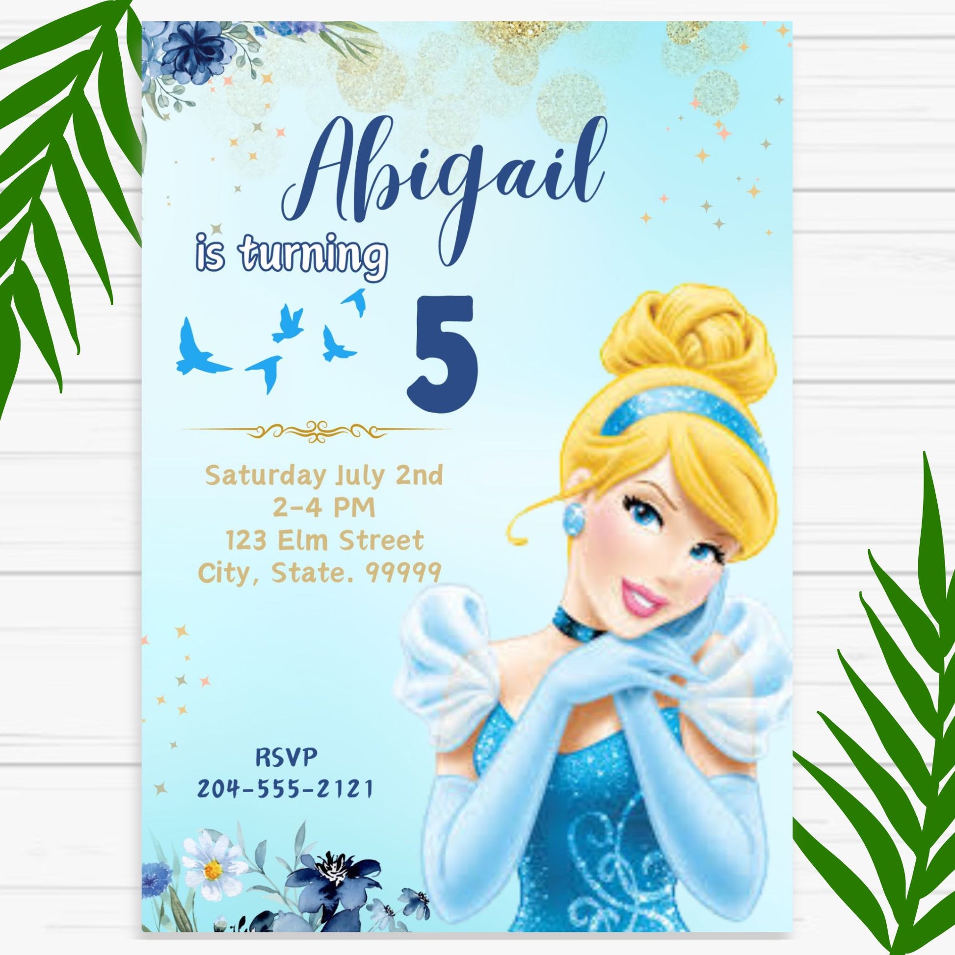 Cinderella Princess Birthday Invitation - Printable – Girly Girl Tutus cinderella-princess-birthday-invitation-printable-girly-girl-tutus