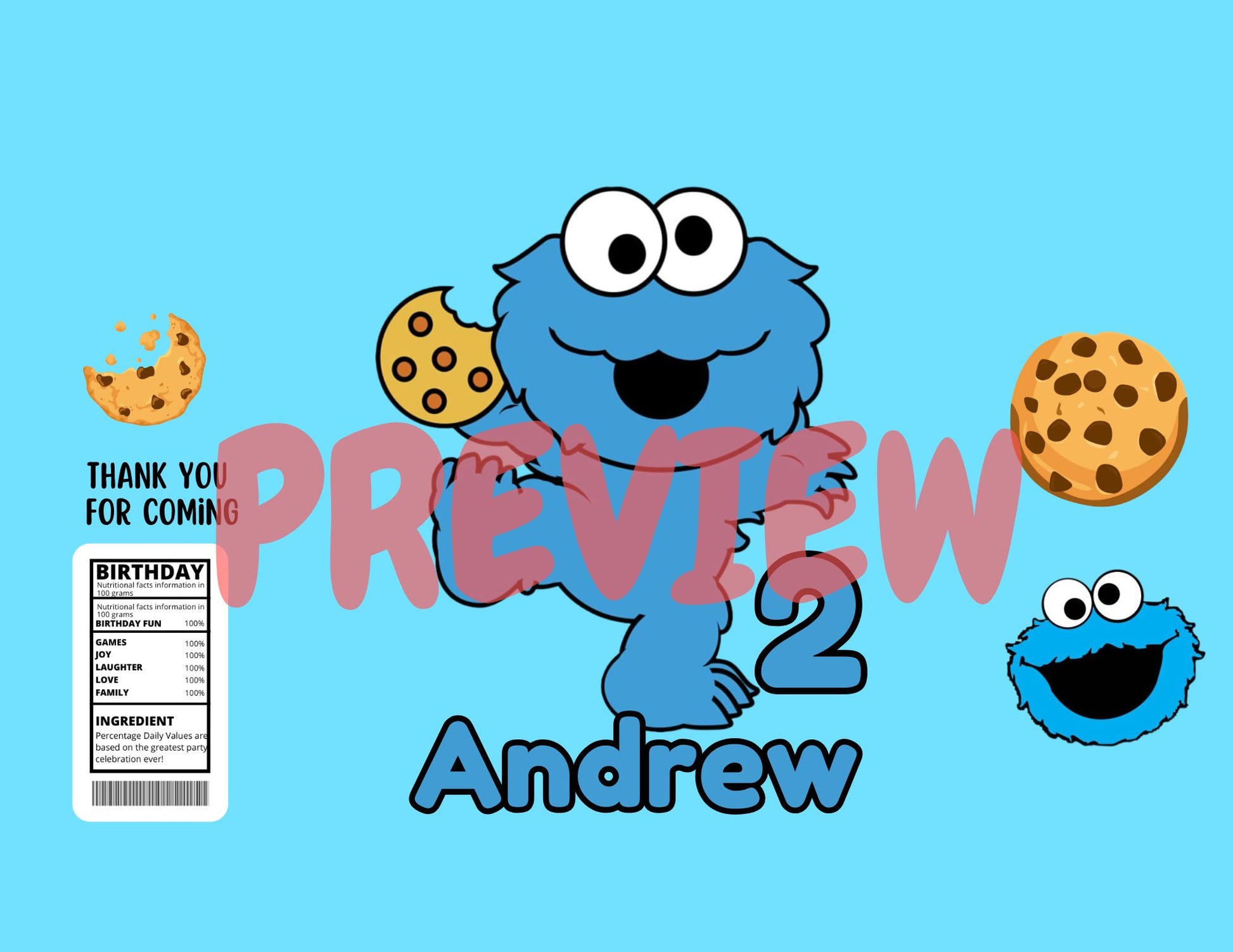 cookie monster birthday party idea