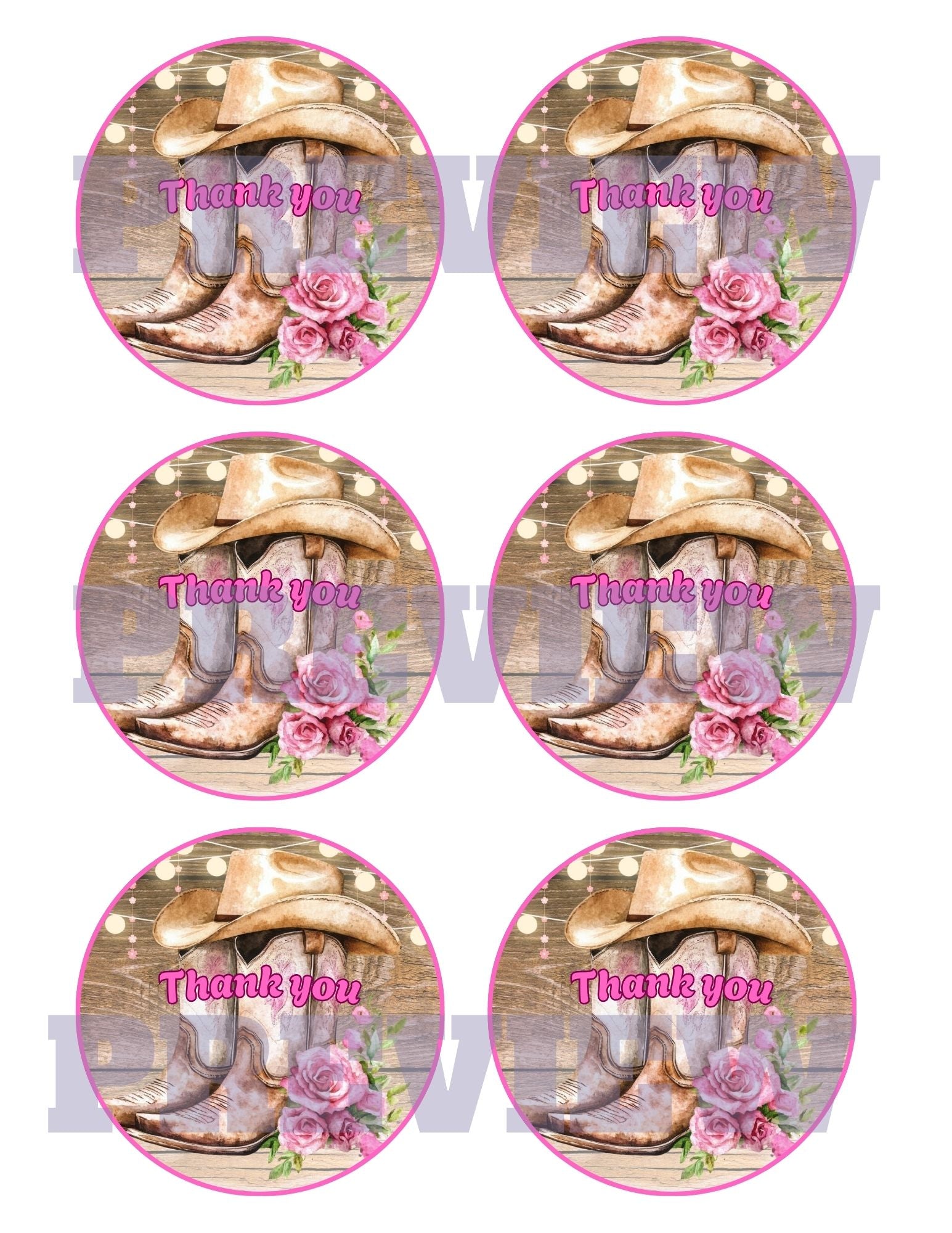 printable western cowgirl gift labels 