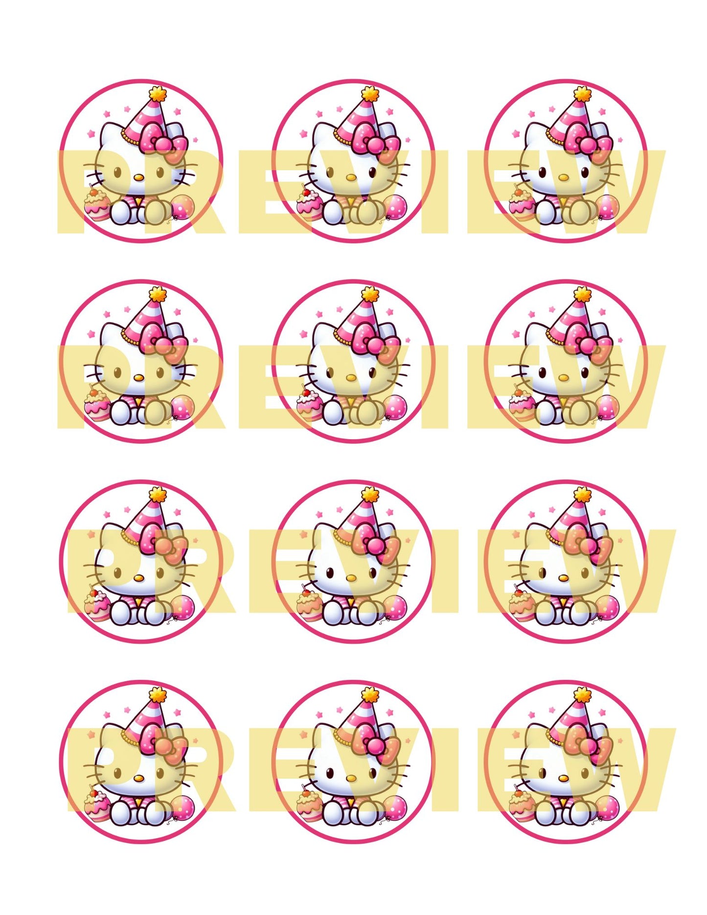 hello kitty cupcake toppers