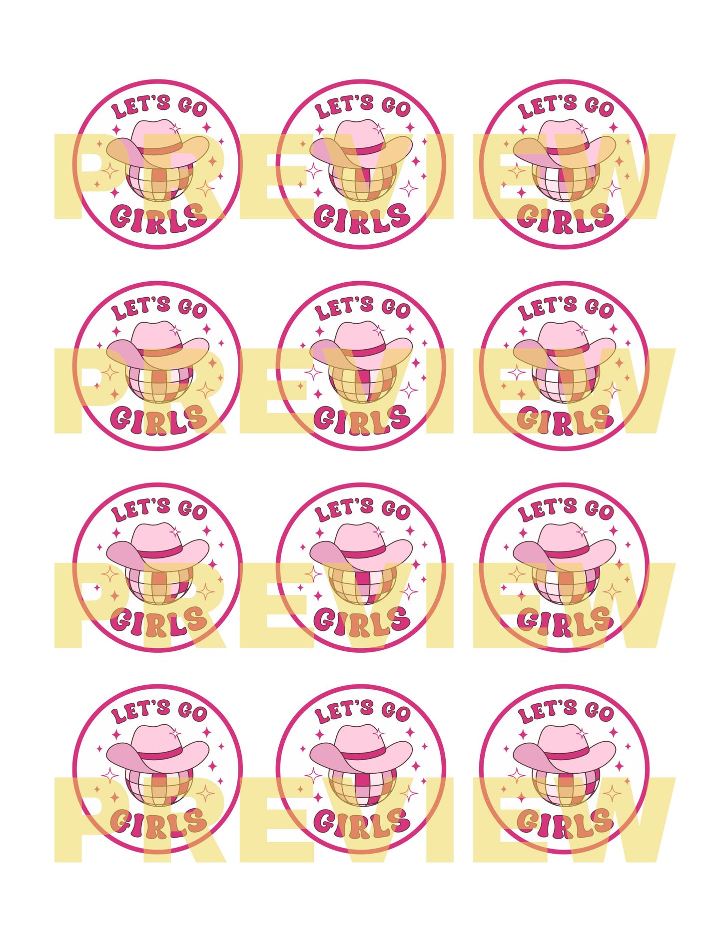 space cowgirl cupcake toppers 