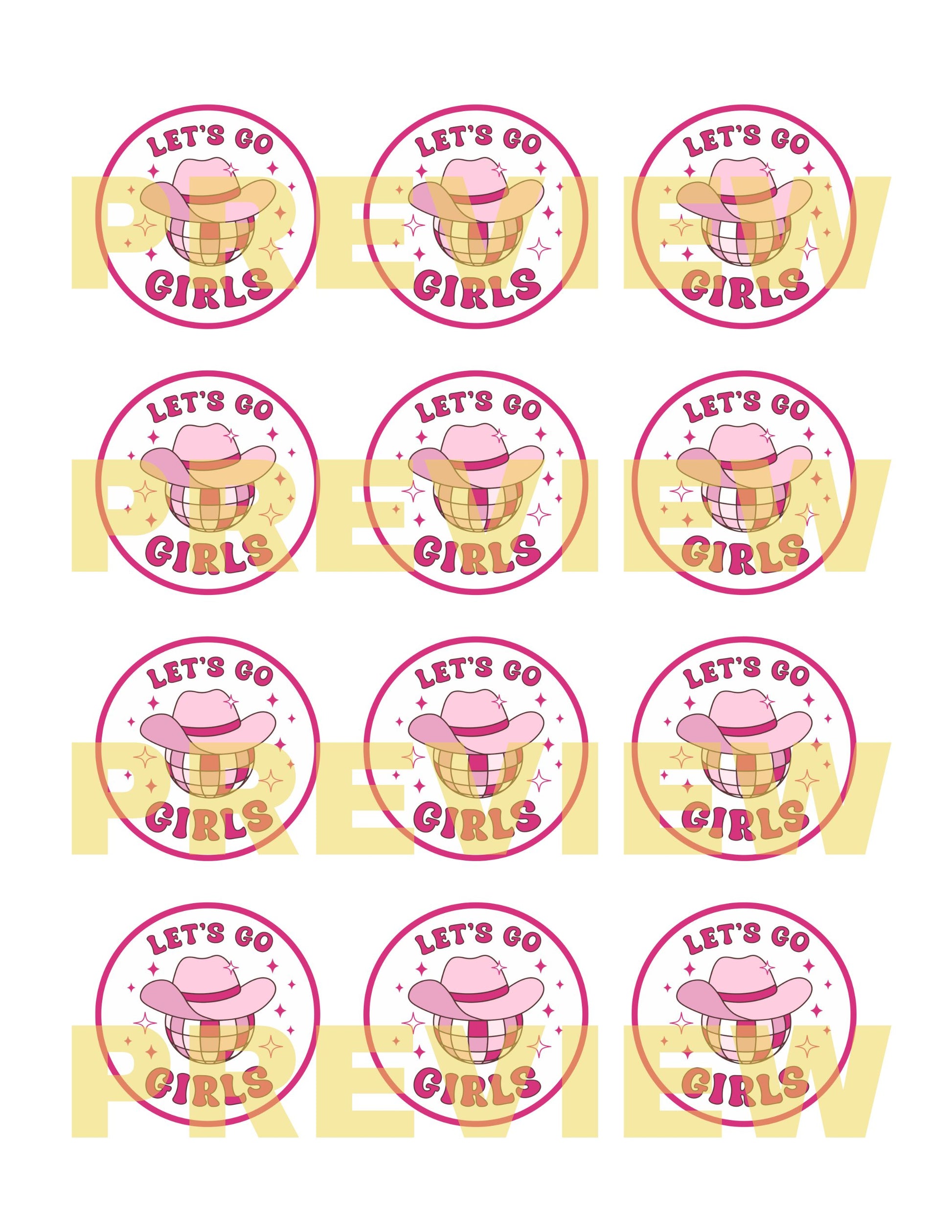 space cowgirl cupcake toppers 