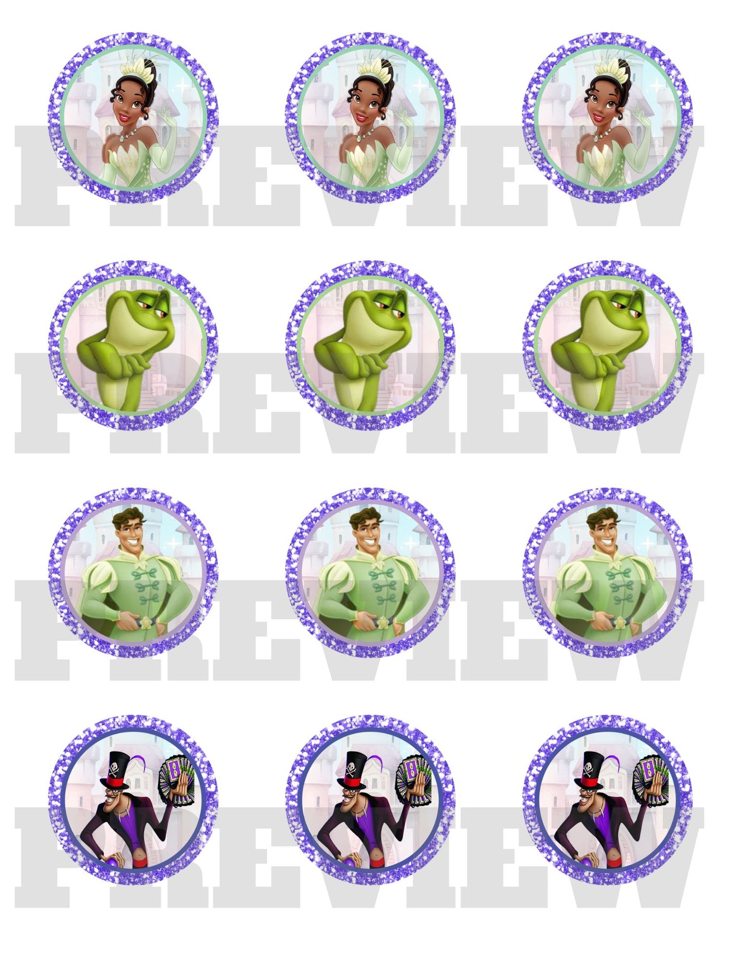 Adornos para cupcakes de Tiana: adornos para cupcakes de la princesa Tiana para imprimir en línea