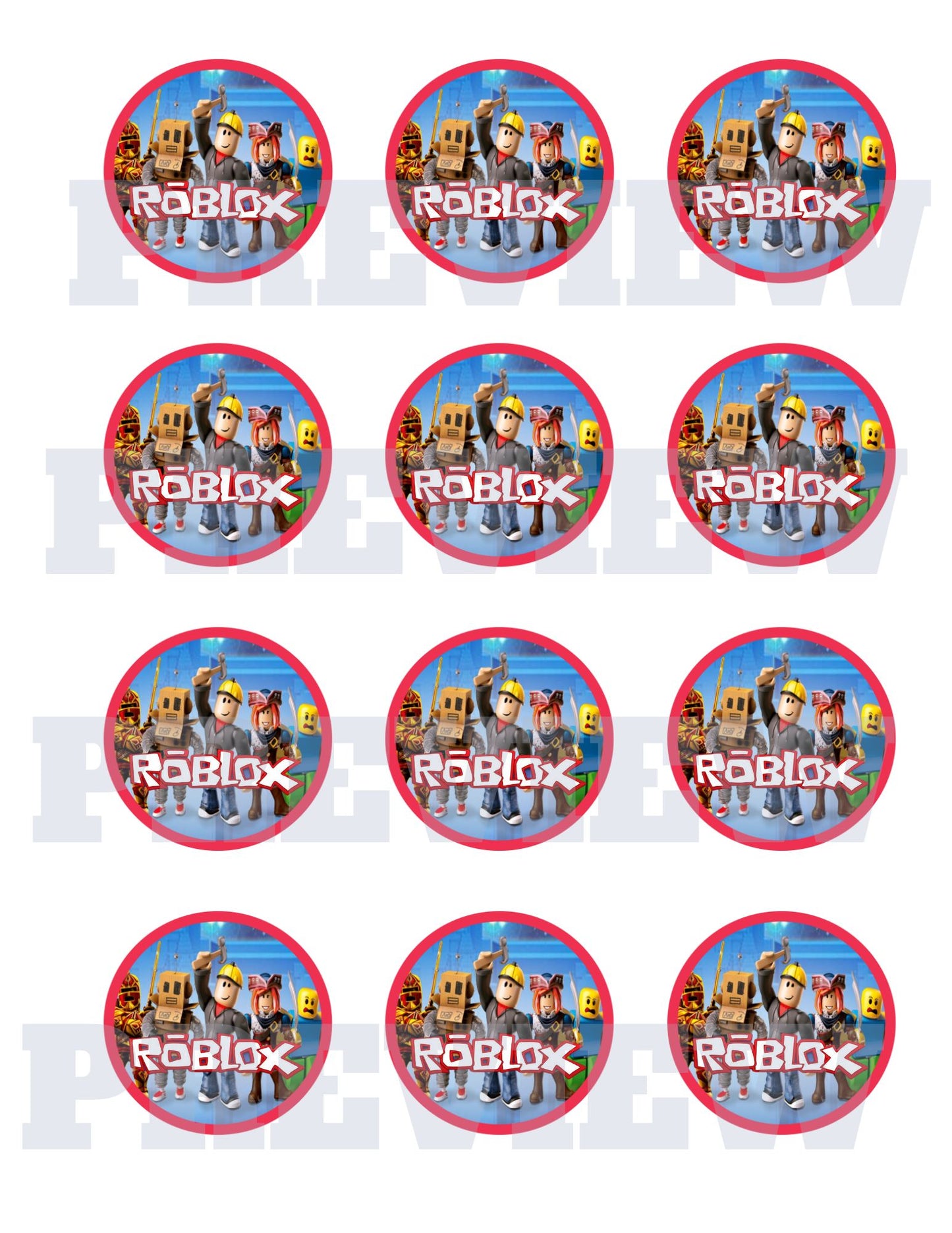 roblox cupcake toppers printable 