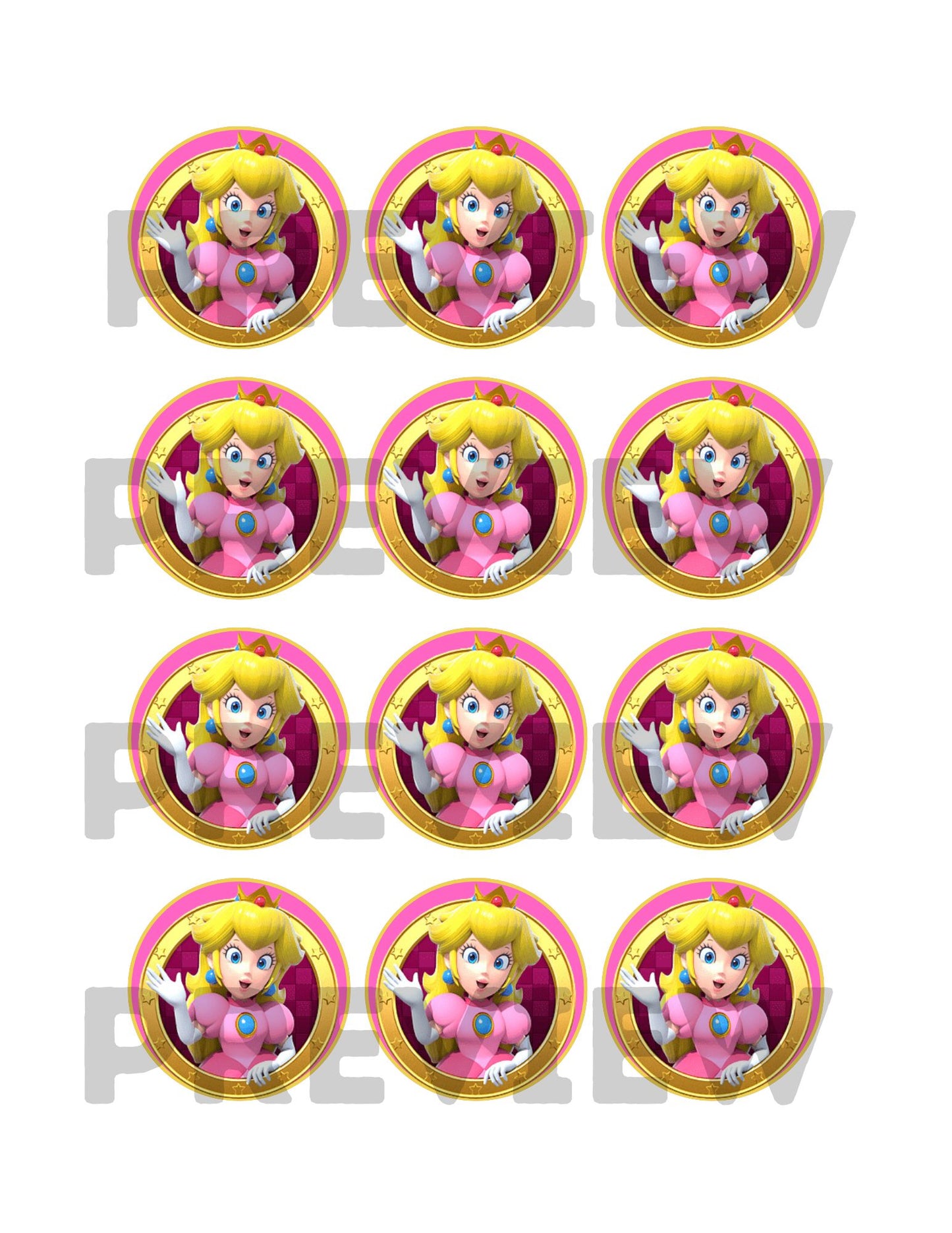 Princess peach printable birthday party supplies 