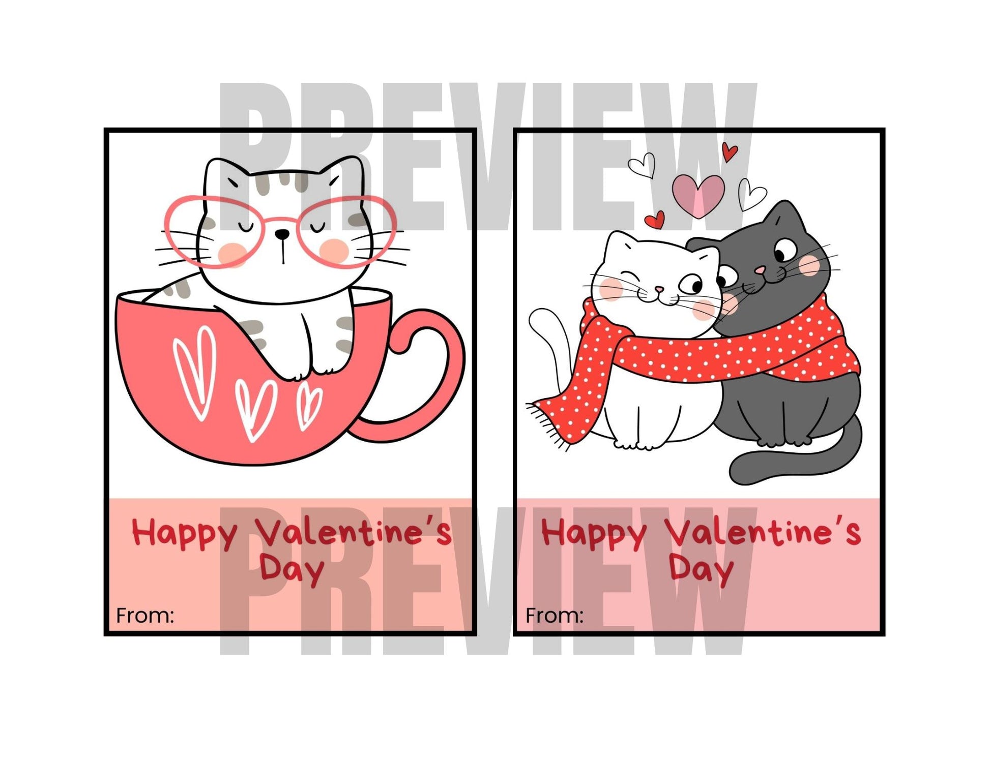 cute kids animal valentine's day 