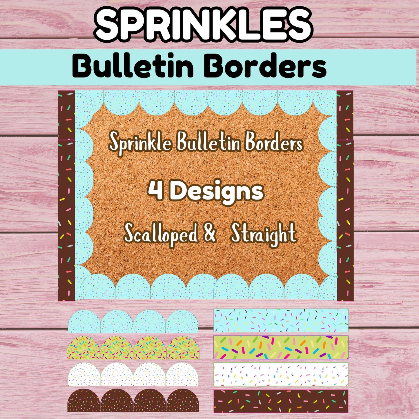 Cute Sprinkles Classroom Bulletin Borders- Printable Sprinkles Borders for Class