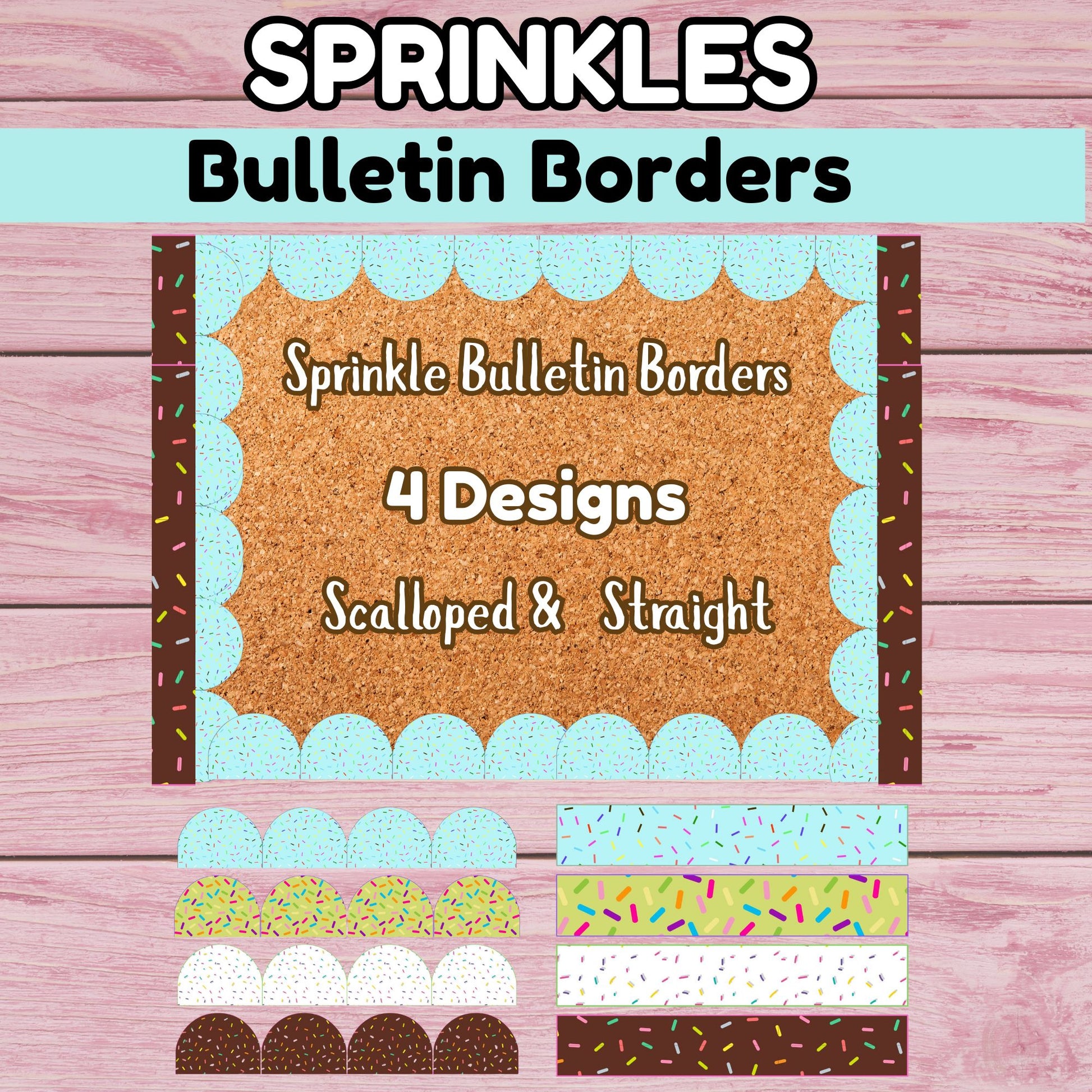 Cute Sprinkles Classroom Bulletin Borders- Printable Sprinkles Borders for Class