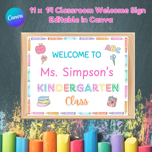 Elementary School Welcome Posters - Printable Classroom Door Posters Editable 