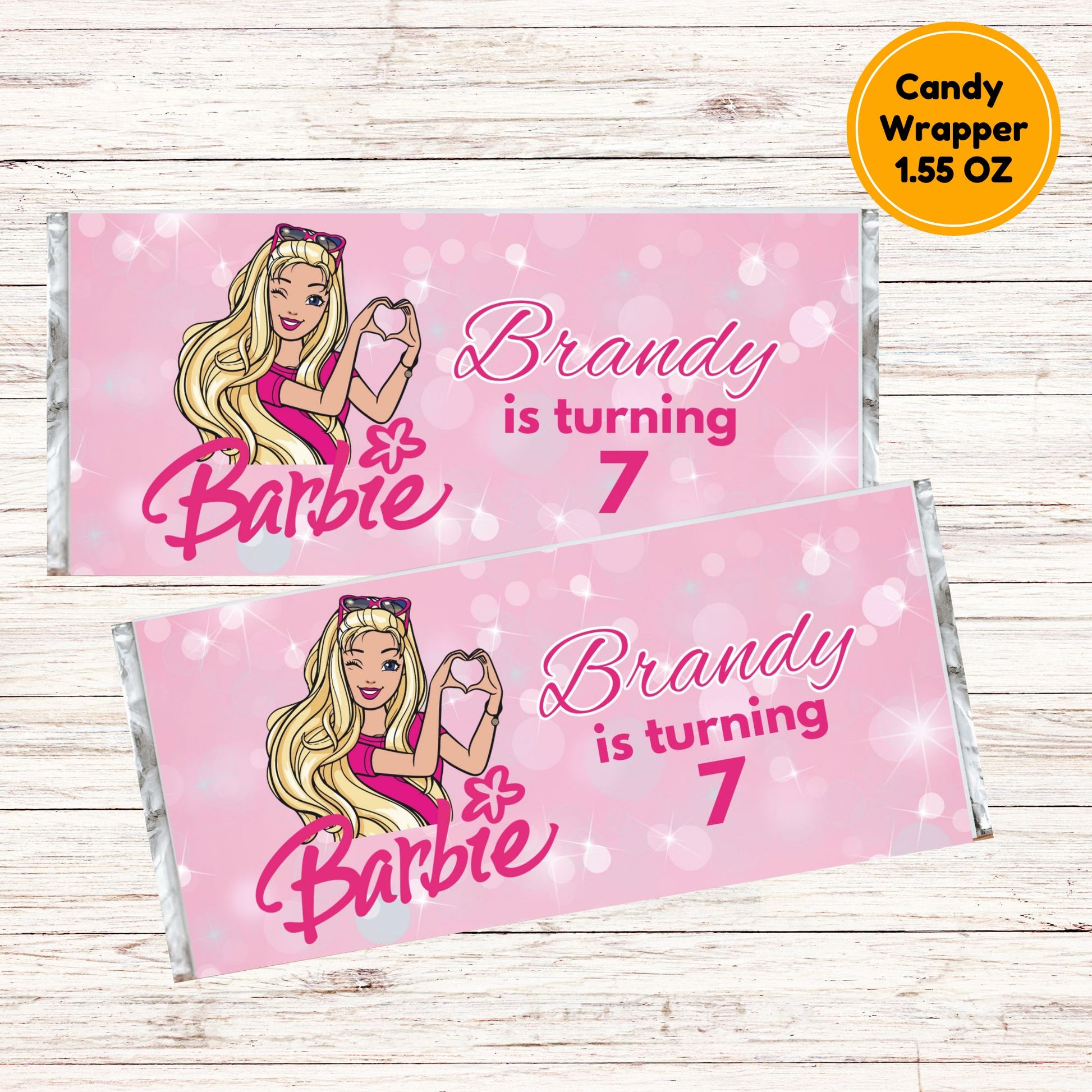 barbie candy bar wrappers printable 