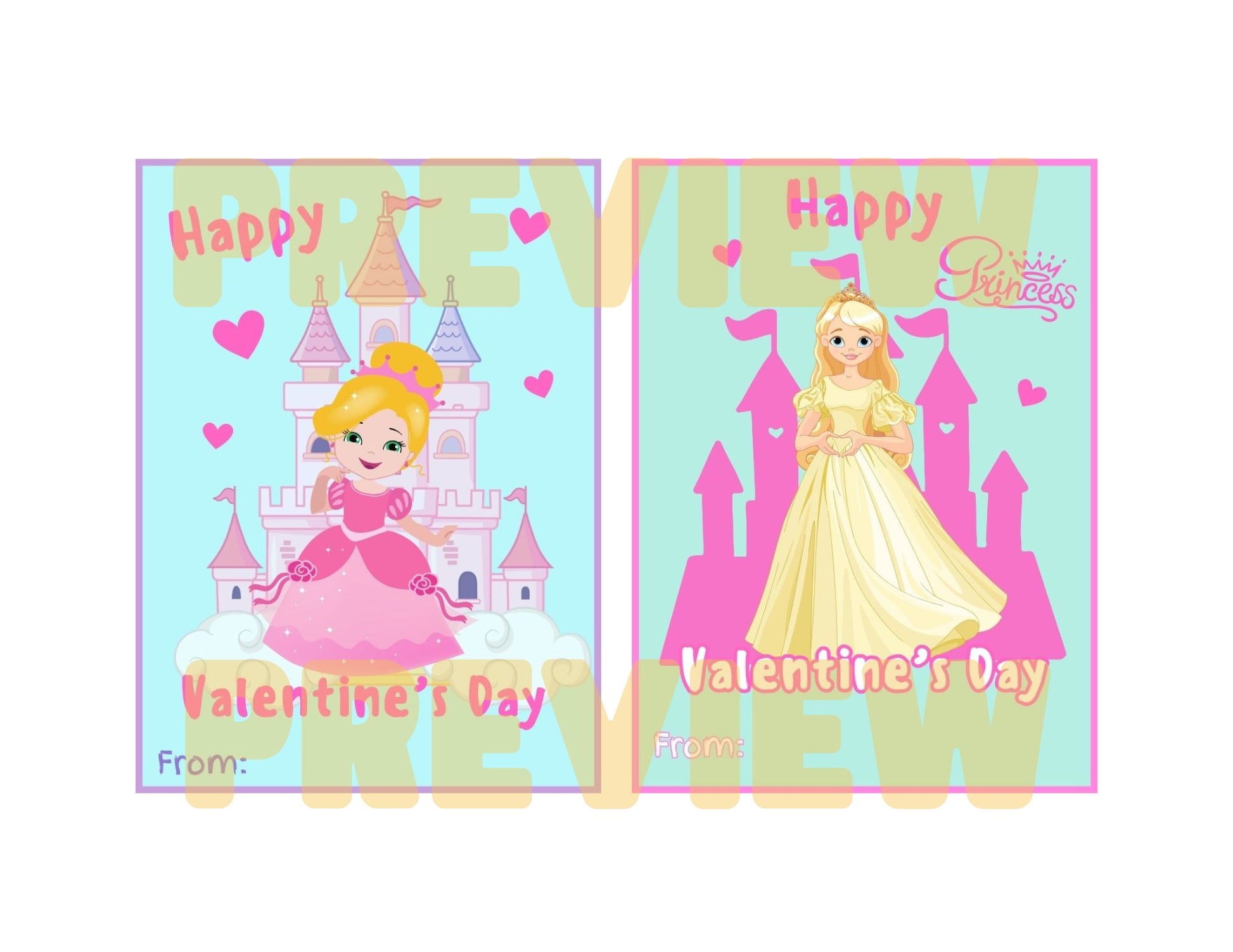 princess valentine's day cards 