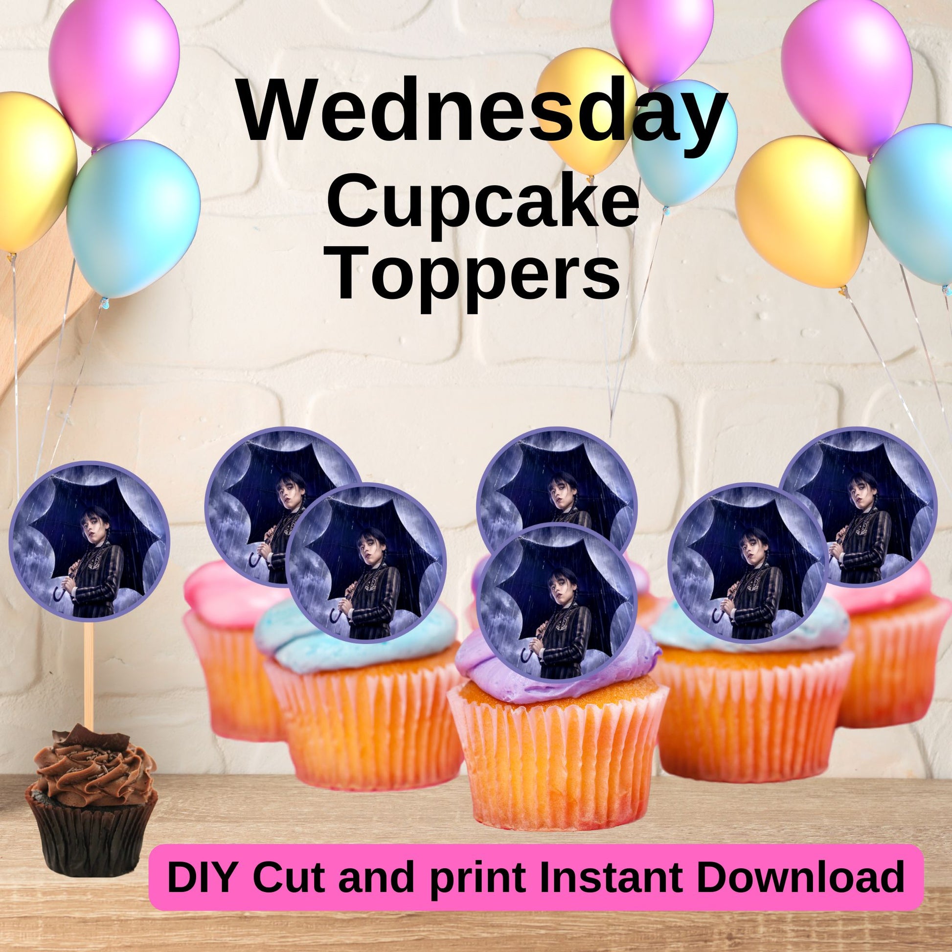 Printable Wednesday Cupcake Toppers - Wednesday Cupcake Toppers Online