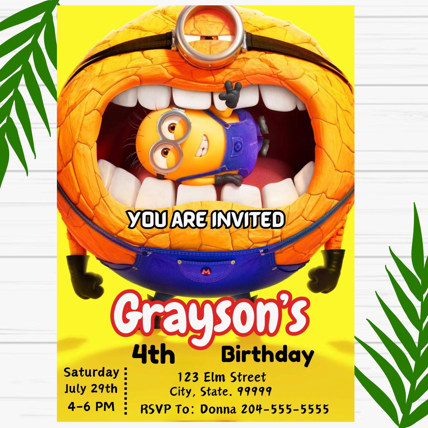 Despicable Me 4 Birthday Invitations- Printable