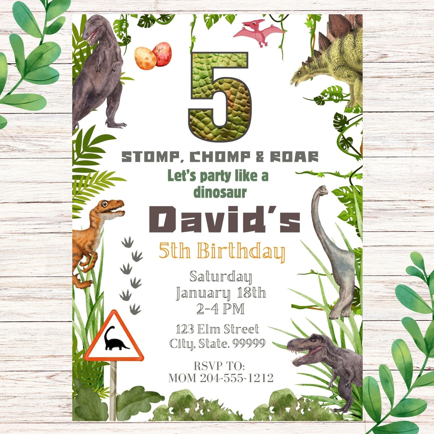 Dinosaur Birthday Invitation for Kids - Printable Dinosaur Invite Online  