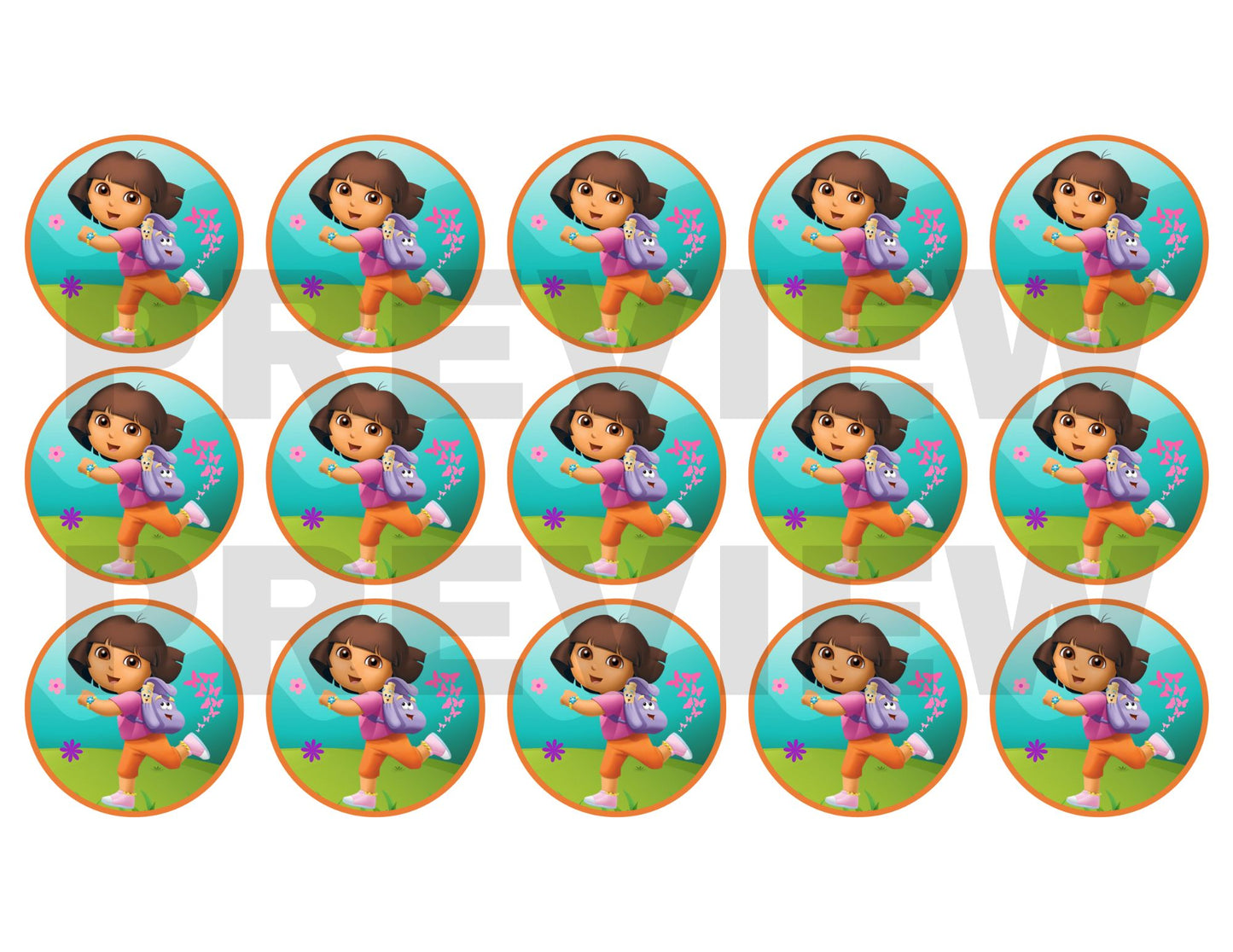 printable dora the explorer cupcake toppers