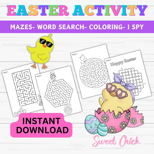 Easter Activity Packet For Kids- Instant Download